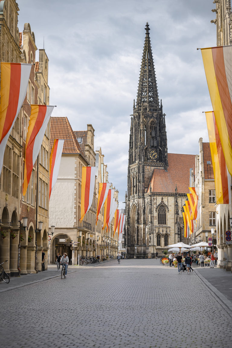 Prinzipal Markt in Münster mit Beflaggung